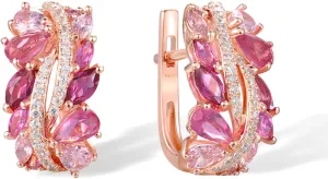 Santuzza 925 Sterling Silver Marquise Gemstone Twist Earrings Cubic Zirconia Dangle Earrings for Women