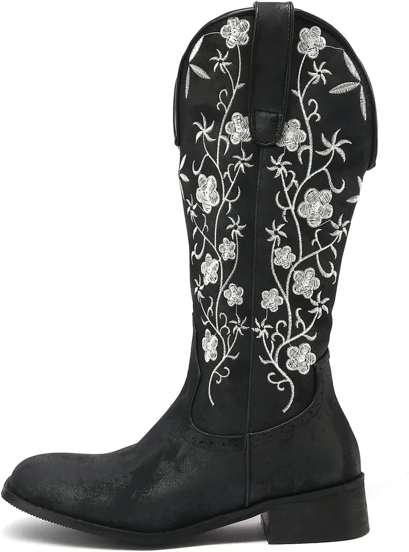 Scaoruki Women Embroidered Western Boots