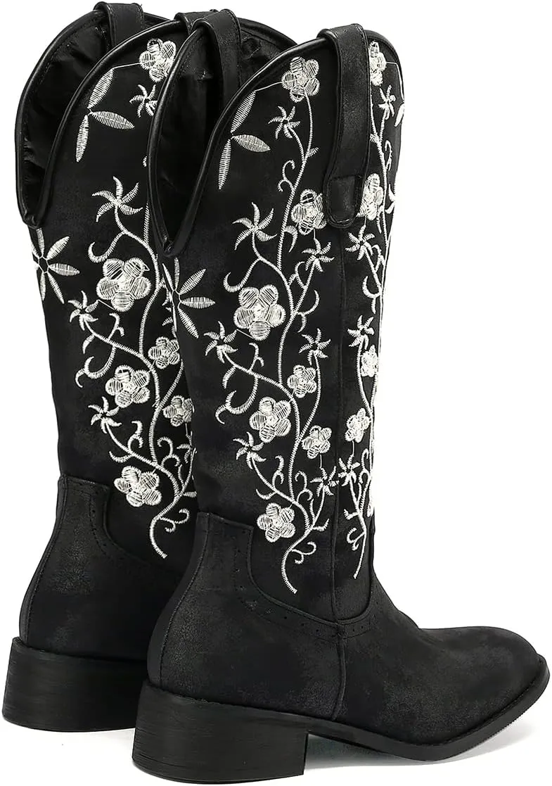 Scaoruki Women Embroidered Western Boots