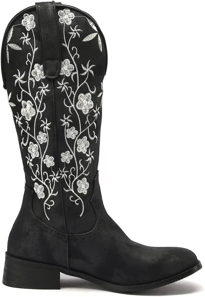 Scaoruki Women Embroidered Western Boots