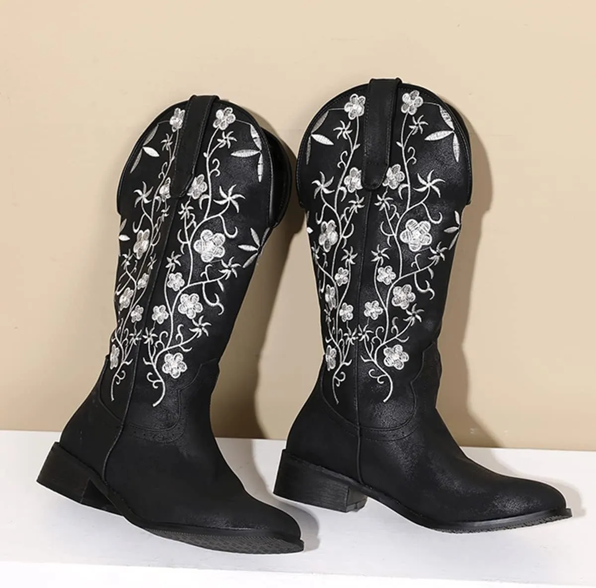 Scaoruki Women Embroidered Western Boots