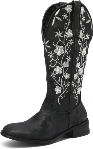 Scaoruki Women Embroidered Western Boots