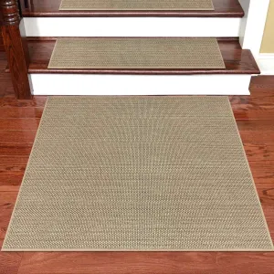 Seloom Linen Non Slip Stair Treads Carpet Landing Mat for Wooden Steps Indoor, Peel and Stick Carpet for Wood Stairs, Machine Washable Stair Runners for Pets, 1Pack, Beige (36" x36")