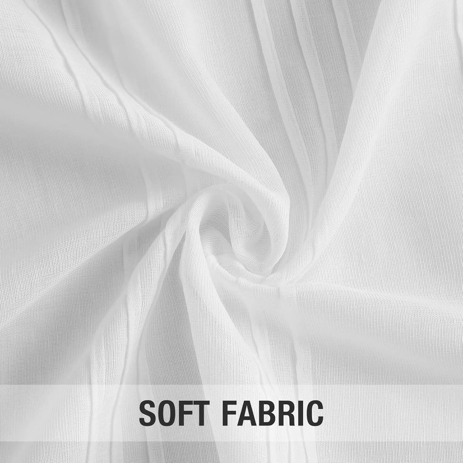 Semi Sheer Curtains for Living Room Bedroom,Rod Pocket White Linen Curtain Light Filtering Window Treatments Drapes,W40 x L63,Set of 2 Panels