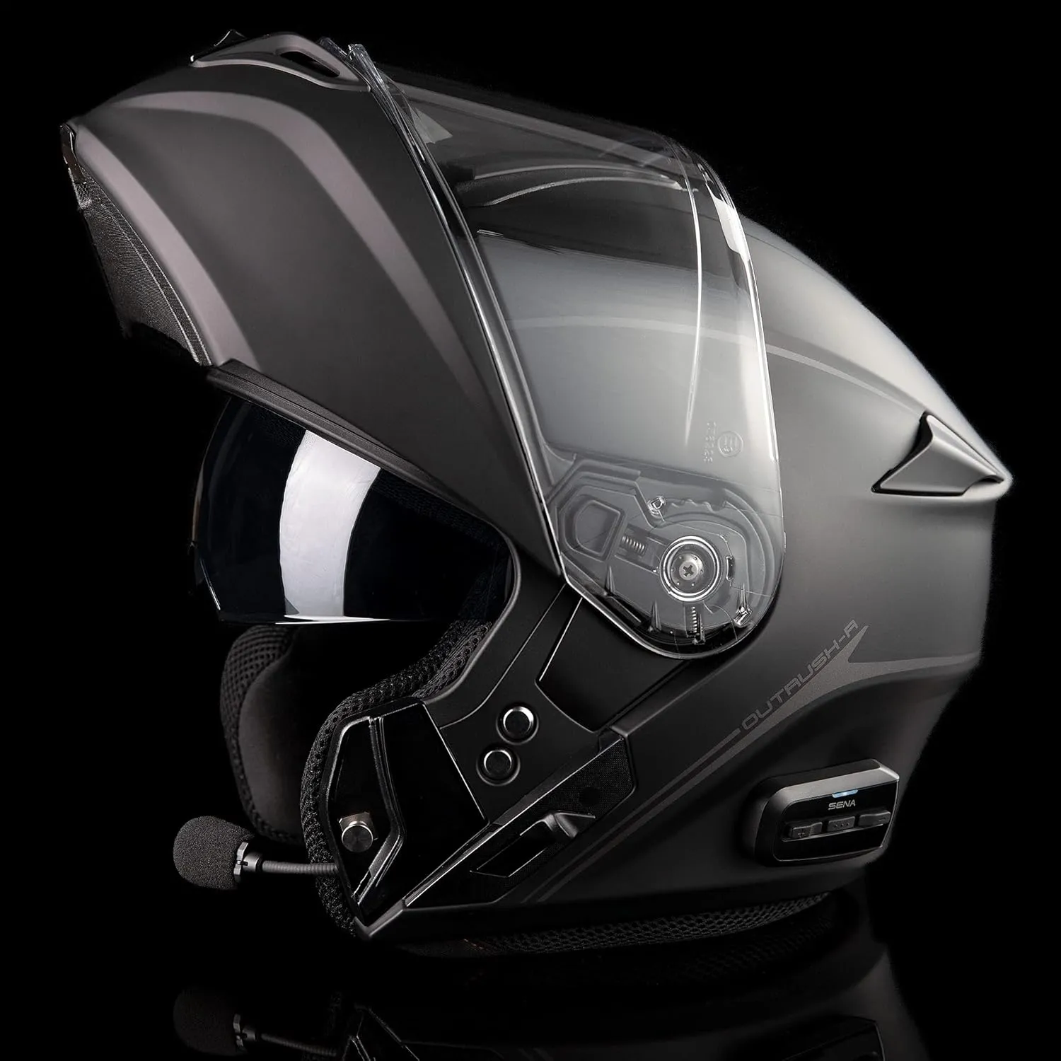 SenaOutrush Bluetooth Modular Motorcycle Helmet with Intercom System, DOT