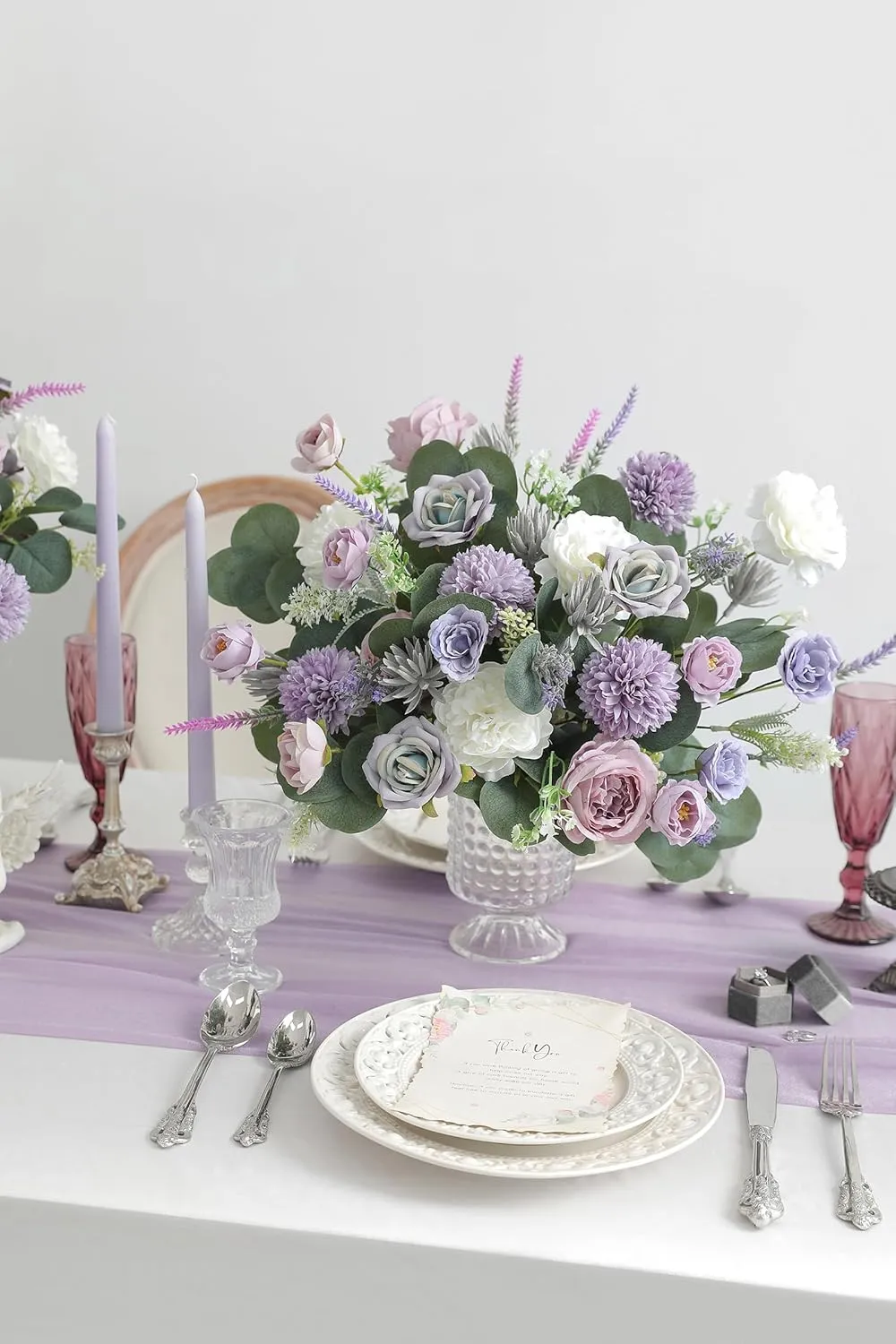 Serra Flora 18Heads Multi Use Artificial Flowers Combo for DIY Centerpieces Arrangements Wedding Bridal Bouquet Table Chair Decor Candle Holder Baby Shower Cake Decor Flower Strips Home Decor