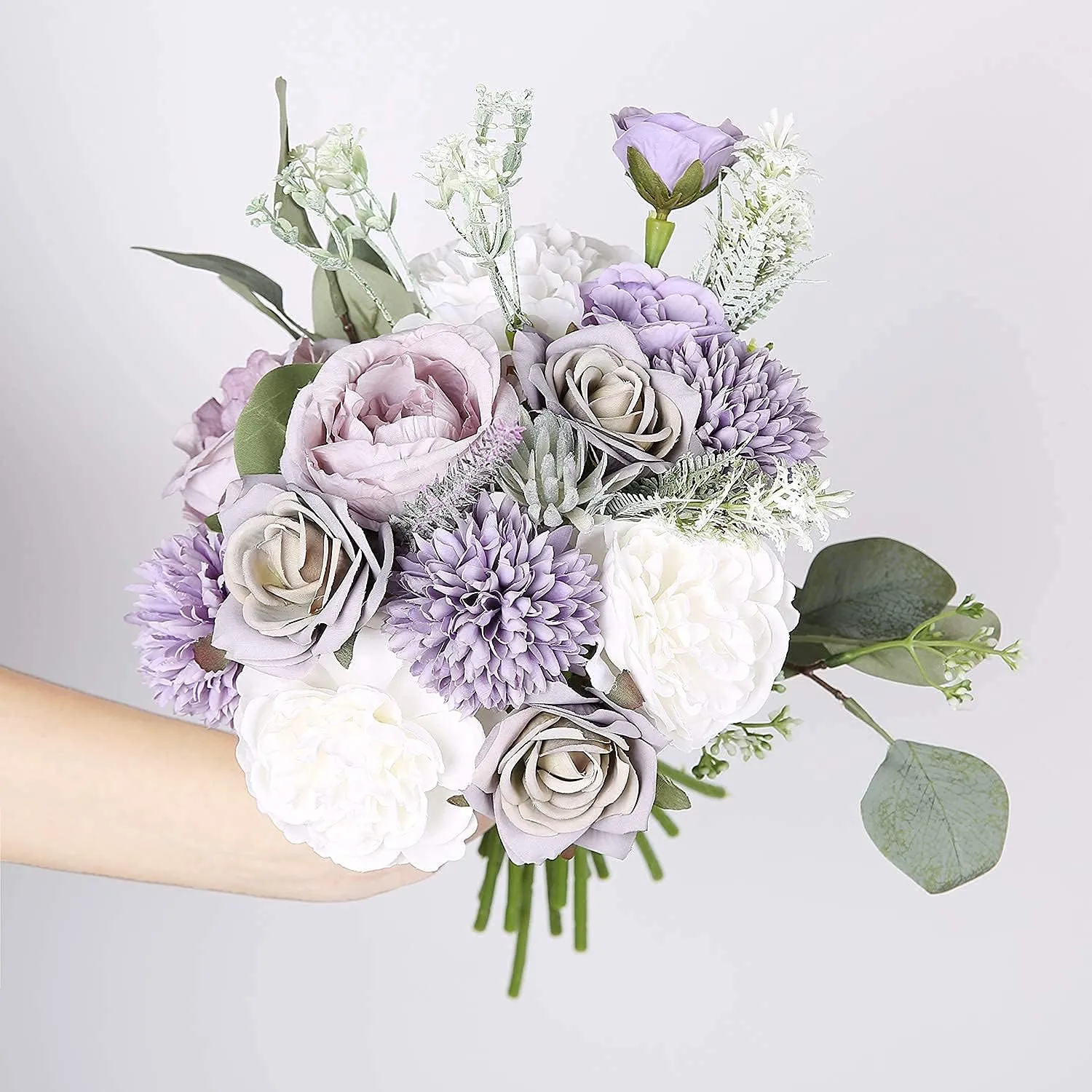 Serra Flora 18Heads Multi Use Artificial Flowers Combo for DIY Centerpieces Arrangements Wedding Bridal Bouquet Table Chair Decor Candle Holder Baby Shower Cake Decor Flower Strips Home Decor