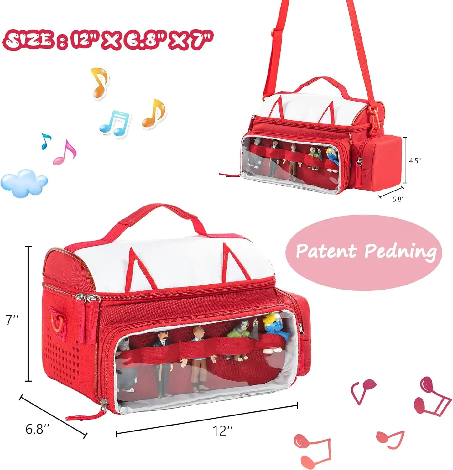 SFYBYHEART Carrying Case Compatible with Toniebox Starter Set, Tonis Figures, Tonis Characters, Cute Tony Case, Tonis Storage and Organizer with Shoulder Strap