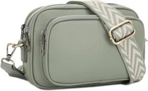 SG SUGU Small Crossbody Bag for Women, Triple Compartment Shoulder Handbags with Adjustable Strap, Camera Purse for Everyday
