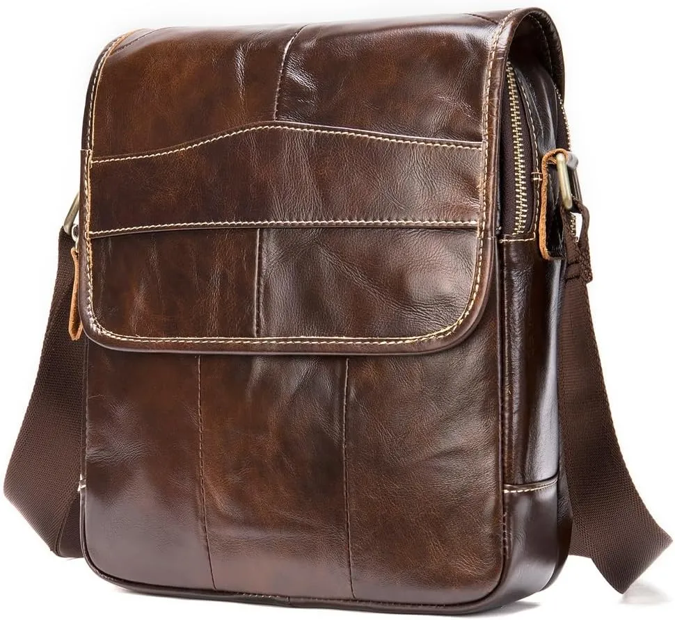 Shoulder Bag Vintage Men's Single Shoulder Crossbody Bag Top Layer Men's Body Bag