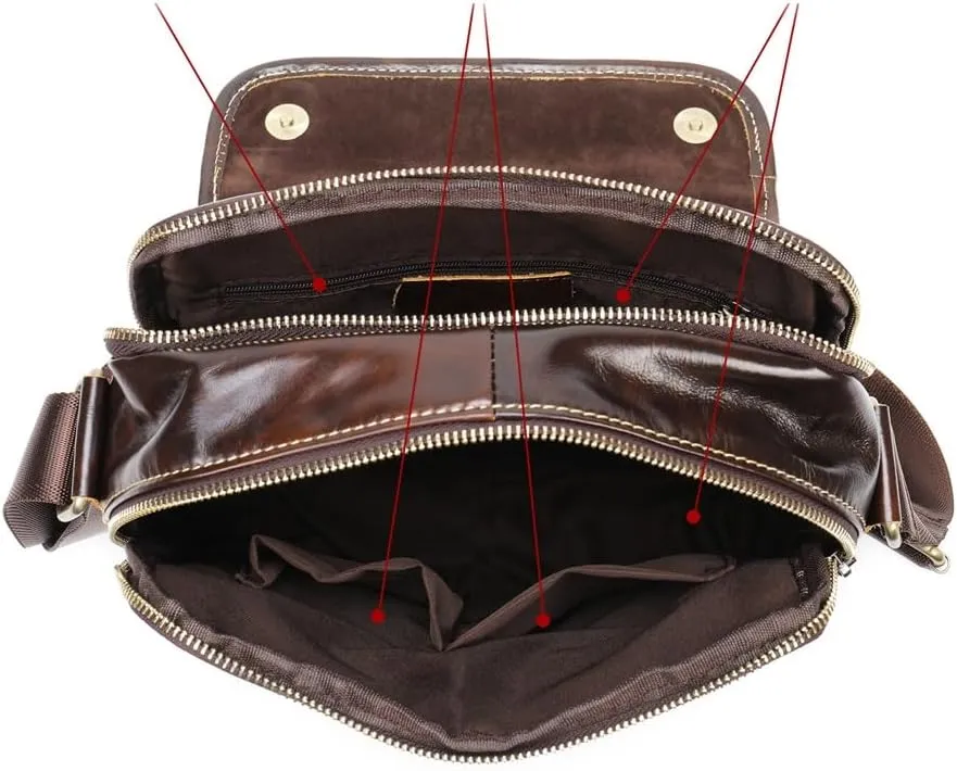 Shoulder Bag Vintage Men's Single Shoulder Crossbody Bag Top Layer Men's Body Bag