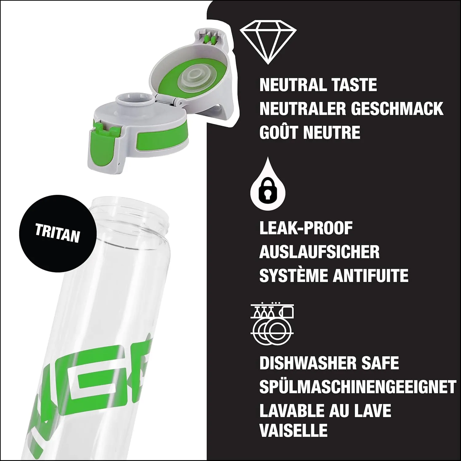 SIGG - Tritan Renew Transparent Water Bottle - Total Clear ONE MyPlanet - For Carbonated Beverages - Dishwasher Safe - With Fruit Strainer - Leakproof & Lightweight - BPA Free - 17 Oz / 25 Oz / 51 Oz