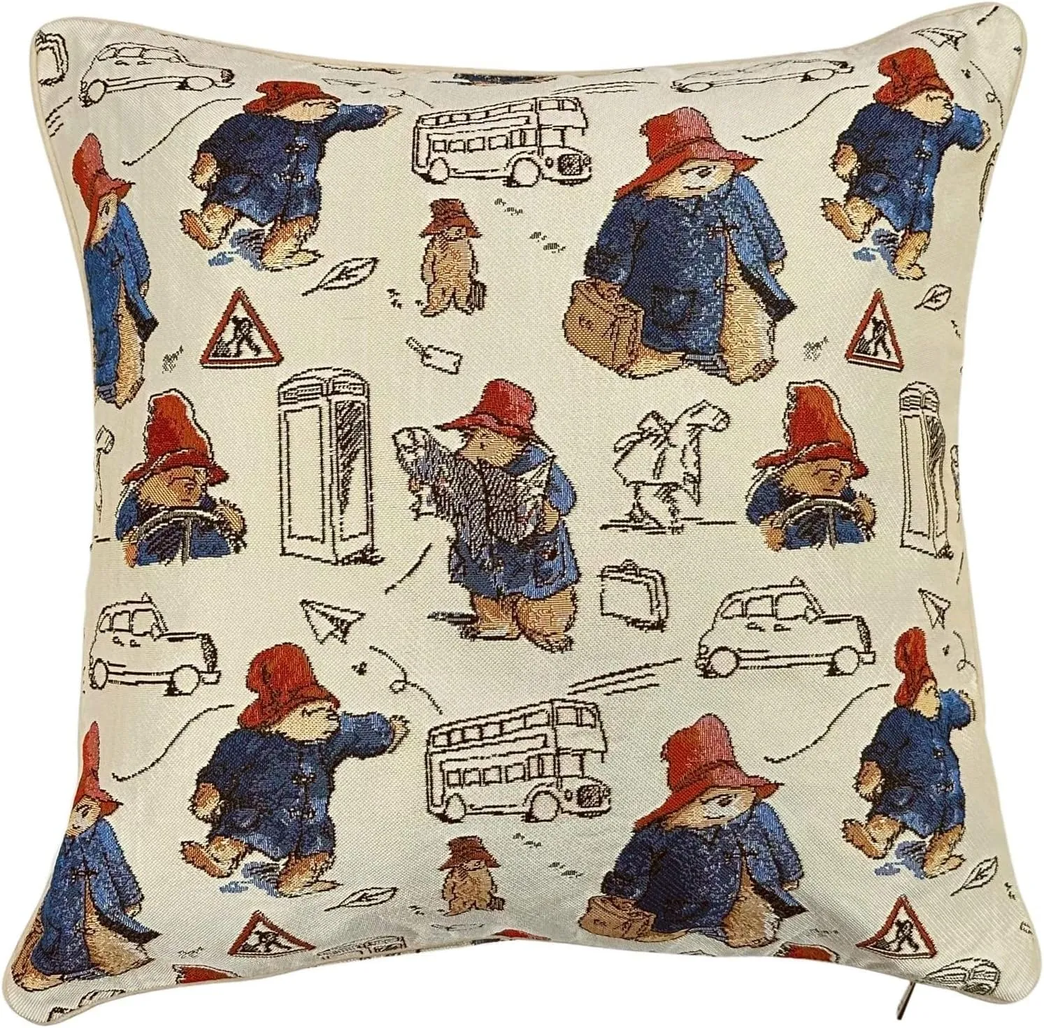 Signare Tapestry Paddington Bear Pillowcase Double Sided Square Cushion Cover (CCOV-PADD)