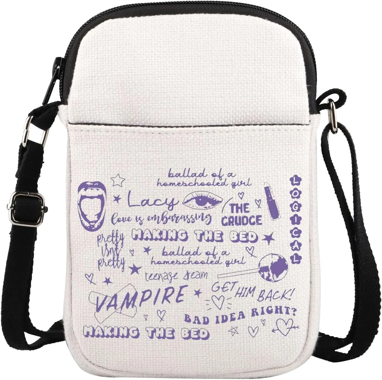 Singer Crossbody Bag Singer Album Inspired Gift Singer Merch Singer Fans Gift Sour Gift Sour Album Crossbody Bag Lyrics Gift