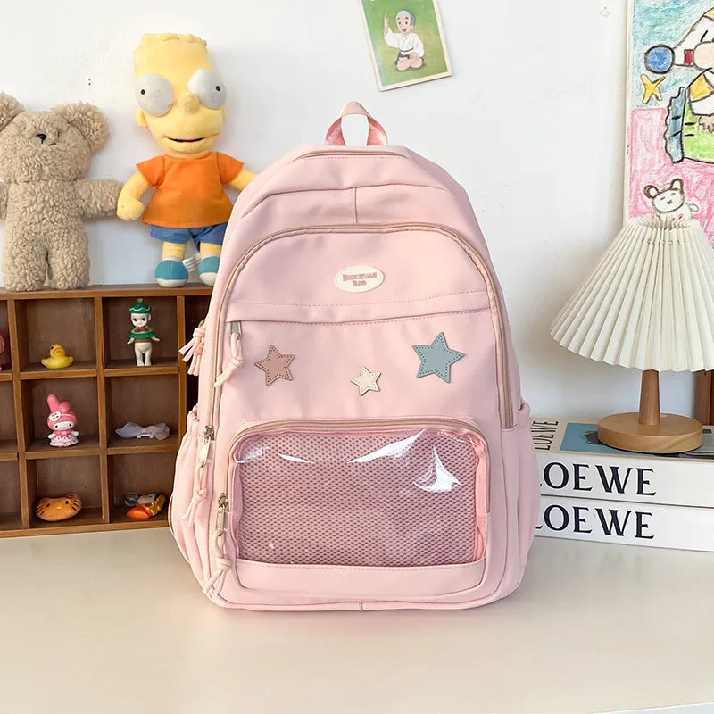 Sister Transparent Cartoon Large Capacity Versatile Backpacks