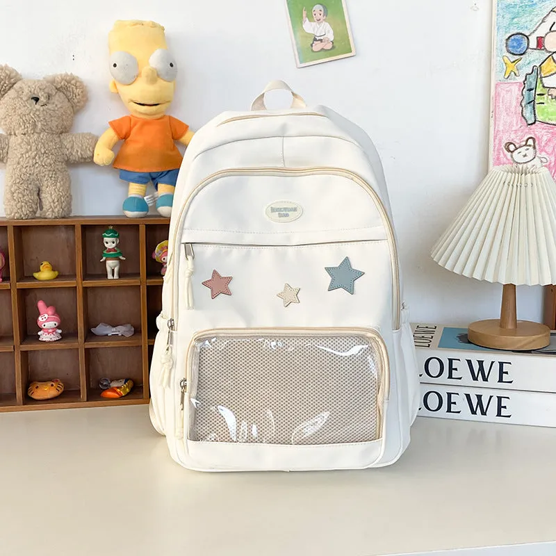 Sister Transparent Cartoon Large Capacity Versatile Backpacks