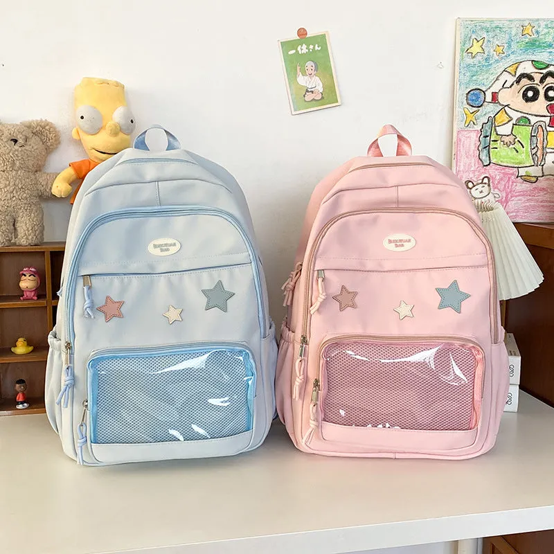 Sister Transparent Cartoon Large Capacity Versatile Backpacks