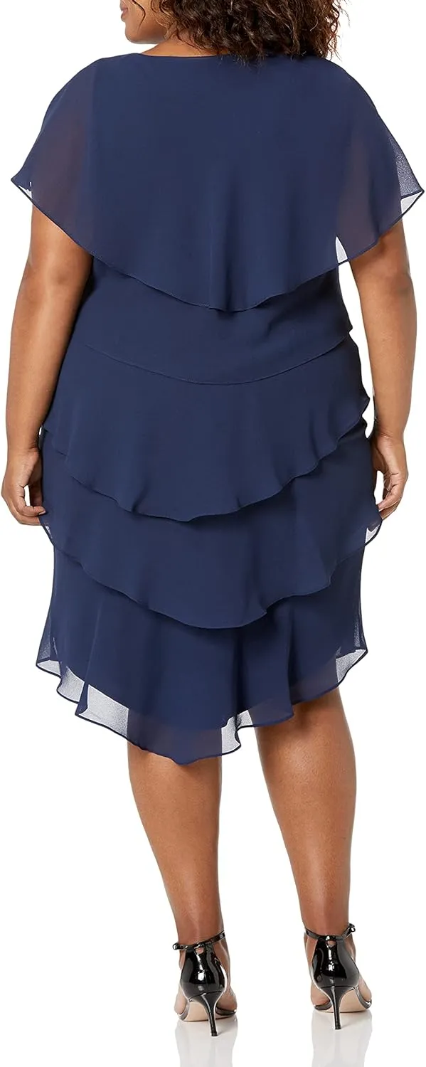 S.L. Fashions Women's Plus Size Tier Dress