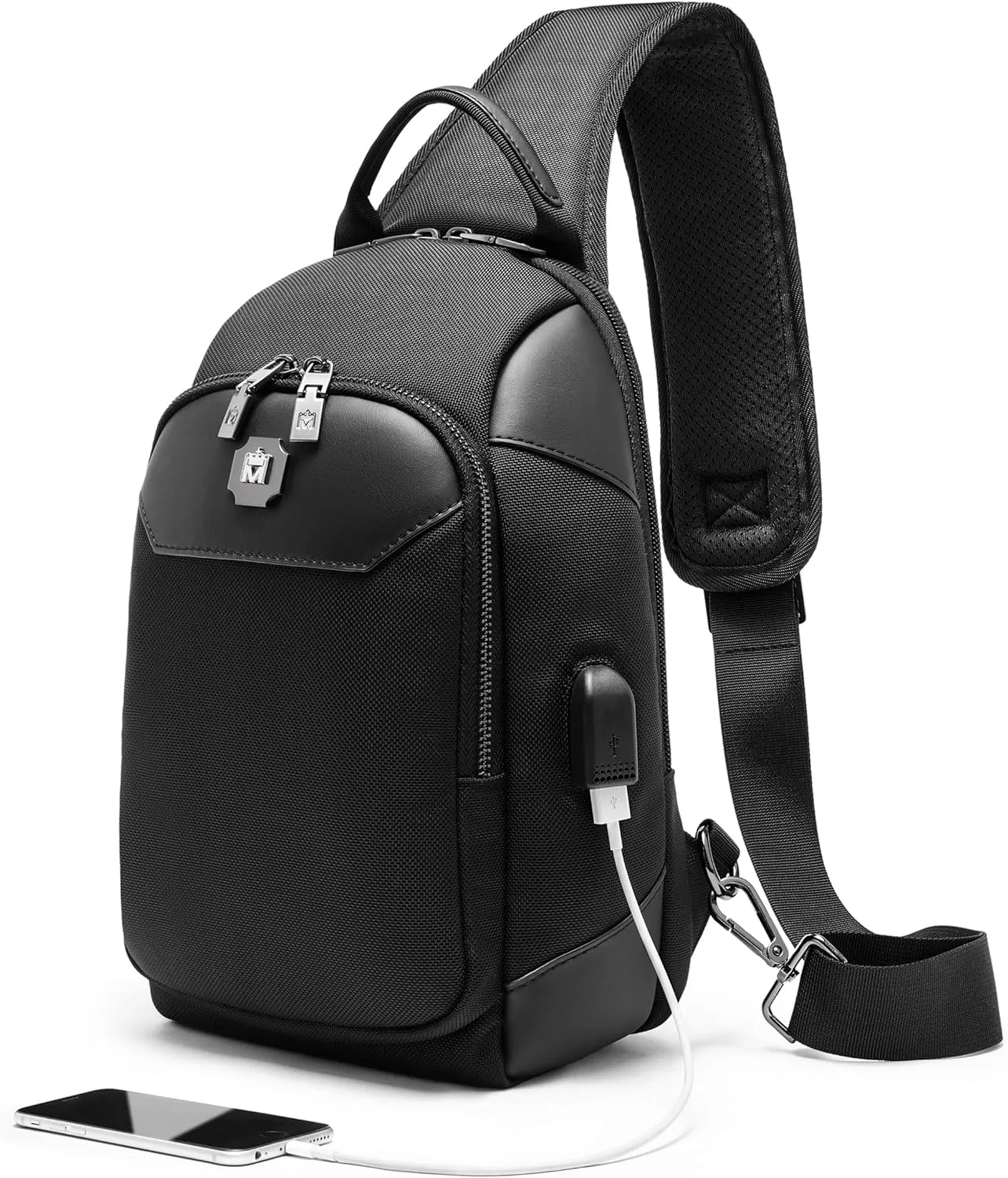 Sling Bag For Men Crossbody Bags Men’s Shoulder Backpack With Charging Port Travel Hiking Chest Bag Sling Daypack