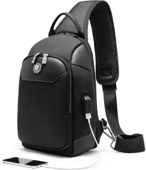 Sling Bag For Men Crossbody Bags Men’s Shoulder Backpack With Charging Port Travel Hiking Chest Bag Sling Daypack