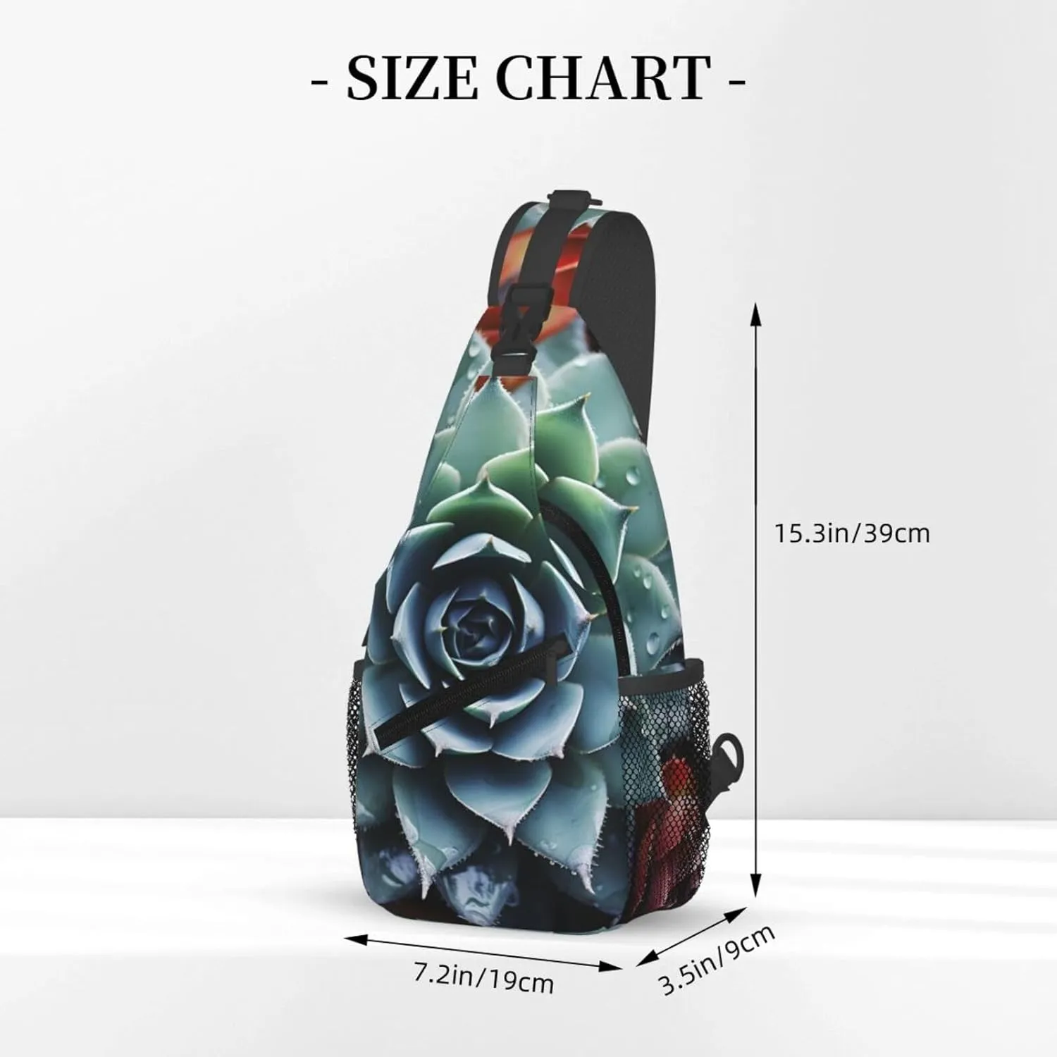 Sling Bag for Women Men Crossbody Bag Sling Backpack Succulent Plant Cross Body Bag Adjustable Chest Bag