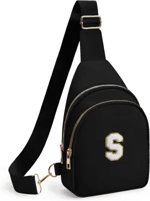 Sling Bag for women,Initial Fanny Pack, Cute Travel Crossbody Bag,Initial Purse Belt Bag S