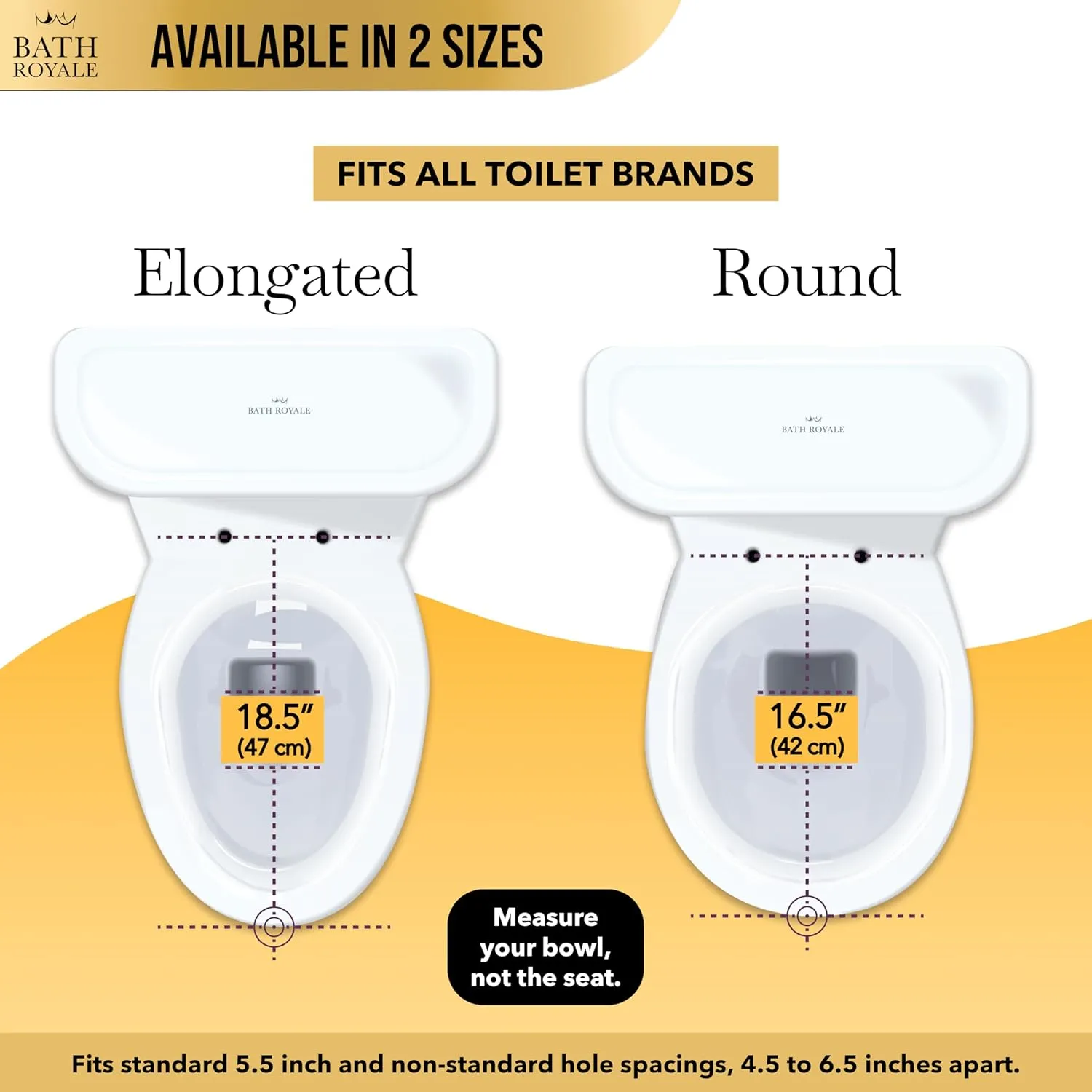 Slow Close Toilet Seat Round BR283-00 Heavy Duty & Scratch Resistant, Fits All Toilet Brands, MasterSuite Series