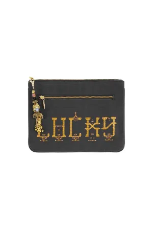 SMALL CANVAS CLUTCH LUCKY STARS
