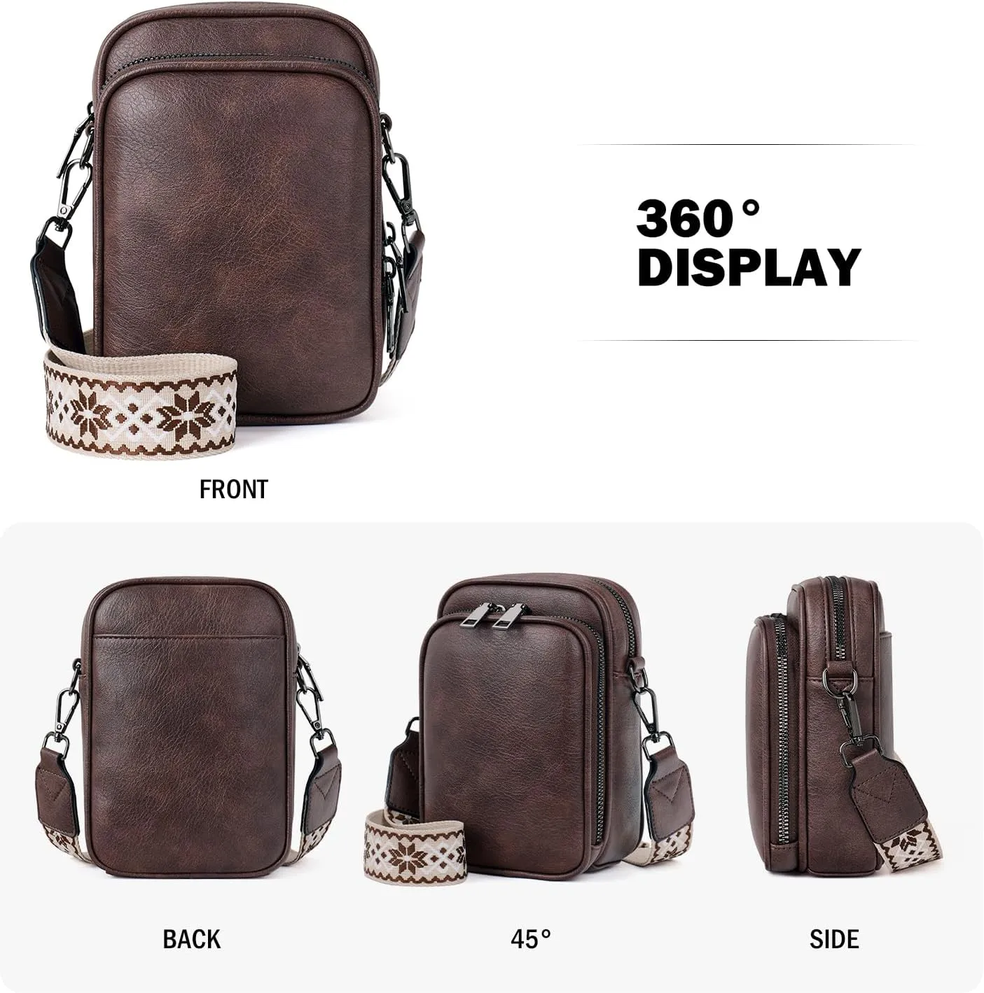 Small Crossbody Bags for Women Trendy,Vegan Leather Cell Phone Purse Crossbody Handbag Purse with Built in Wallet