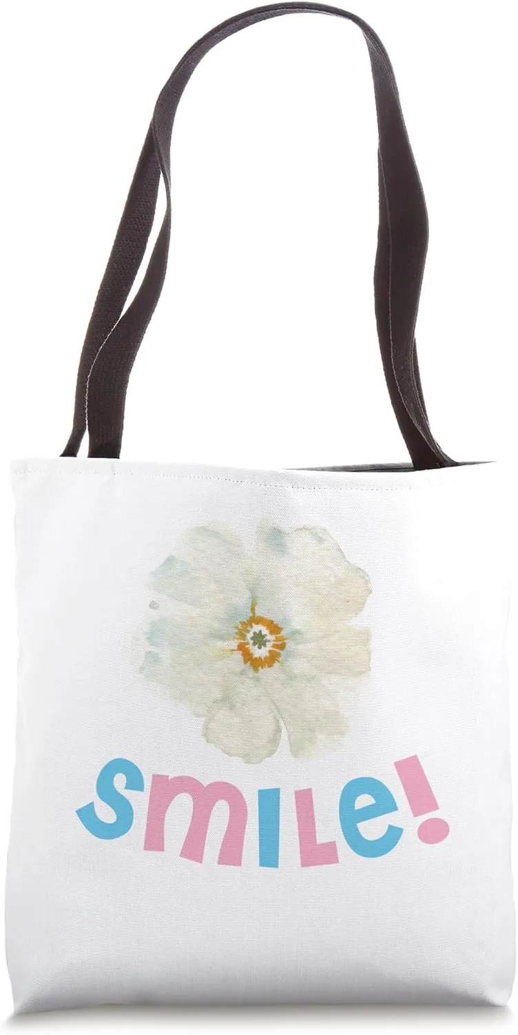 Smile Flower Gifts,Happy Flower Tees,Smil Conversational Tee Tote Bag
