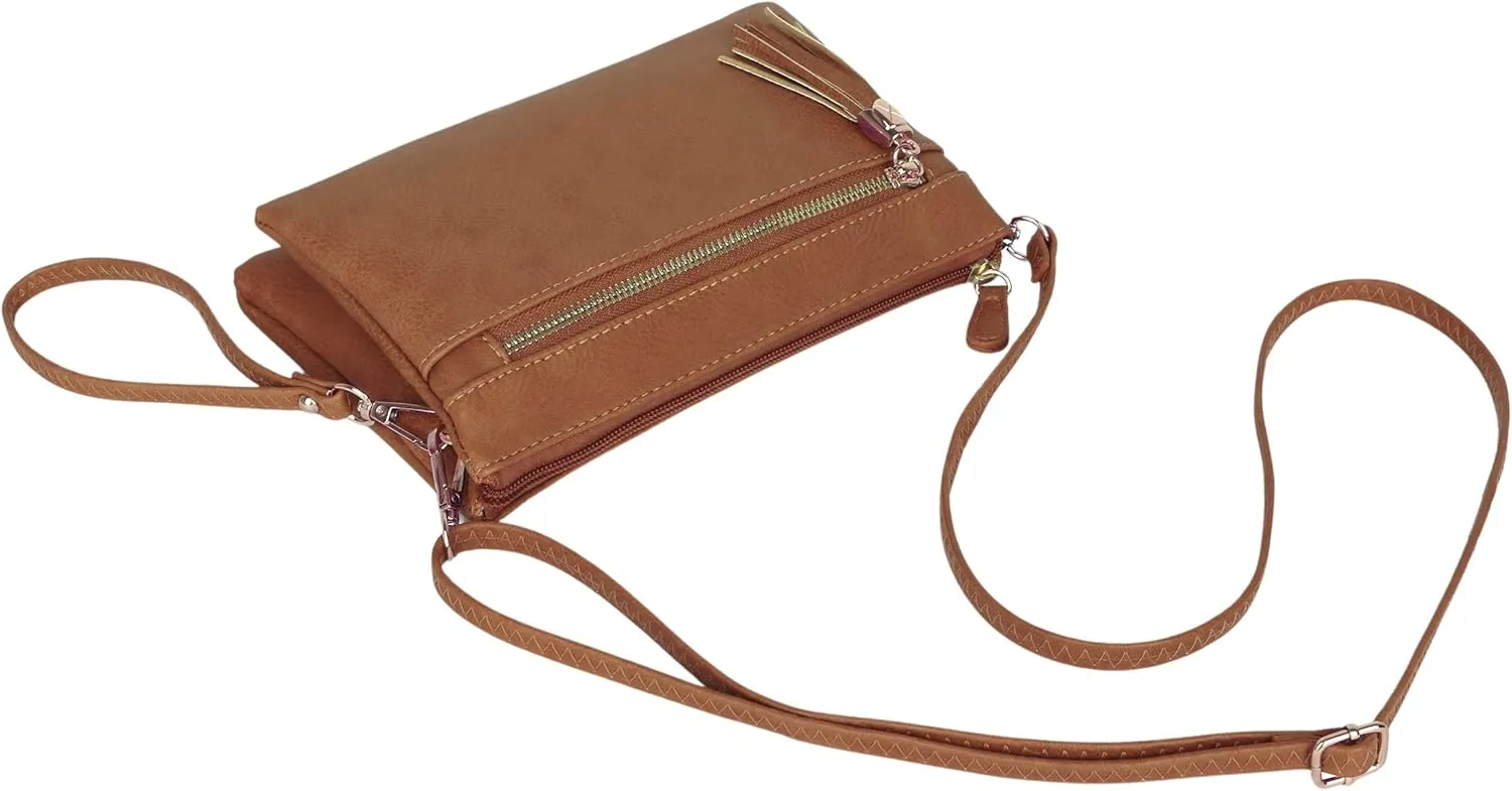 Solene Women's Lightweight Multi Compartment Wristlet Clutch Wallet Crossbody Bag