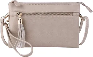 Solene Women's Lightweight Multi Compartment Wristlet Clutch Wallet Crossbody Bag