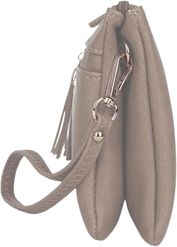 Solene Women's Lightweight Multi Compartment Wristlet Clutch Wallet Crossbody Bag