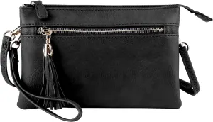 Solene Women's Lightweight Multi Compartment Wristlet Clutch Wallet Crossbody Bag