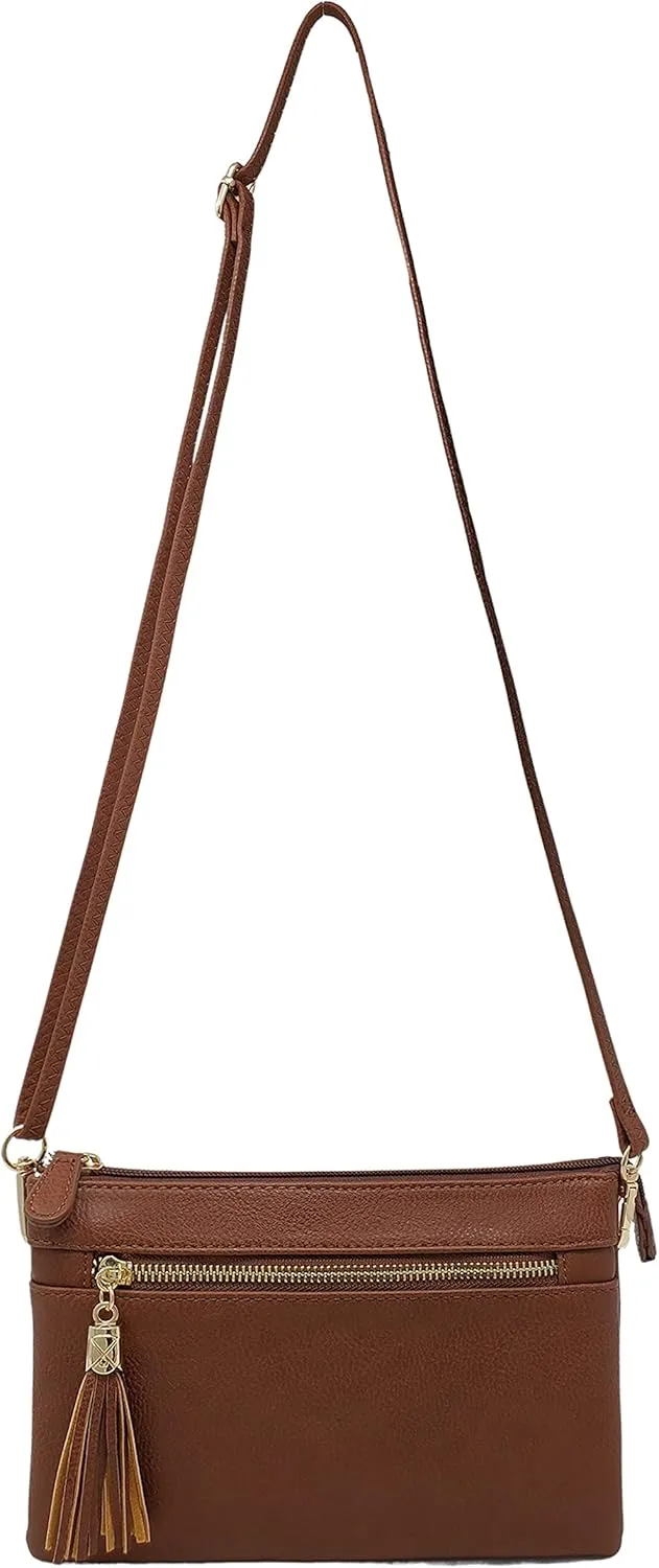 Solene Women's Lightweight Multi Compartment Wristlet Clutch Wallet Crossbody Bag