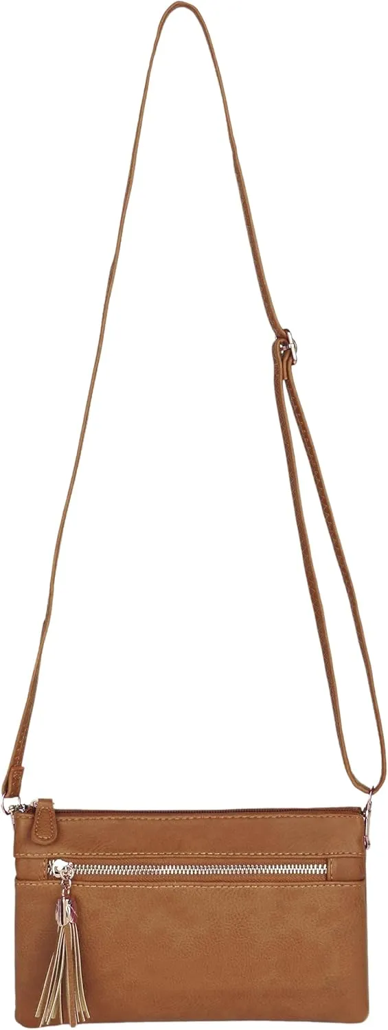 Solene Women's Lightweight Multi Compartment Wristlet Clutch Wallet Crossbody Bag