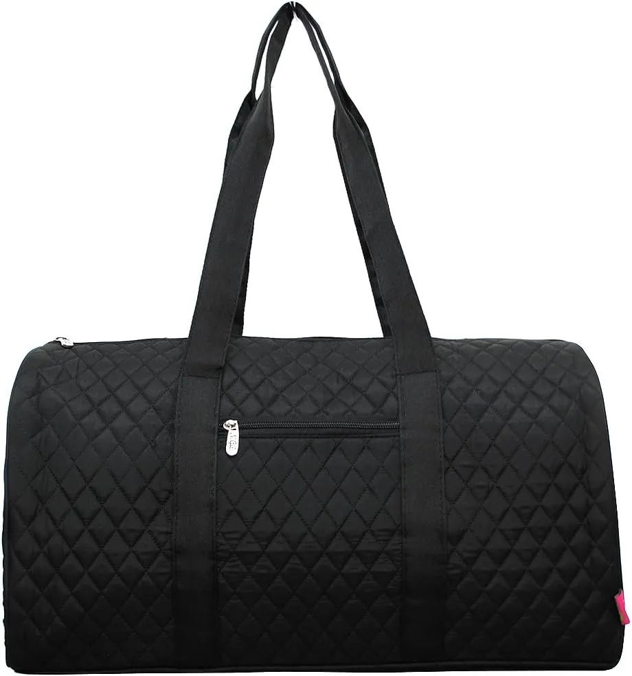Solid Black Color NGIL Large Quilted Duffle Bag