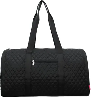 Solid Black Color NGIL Large Quilted Duffle Bag