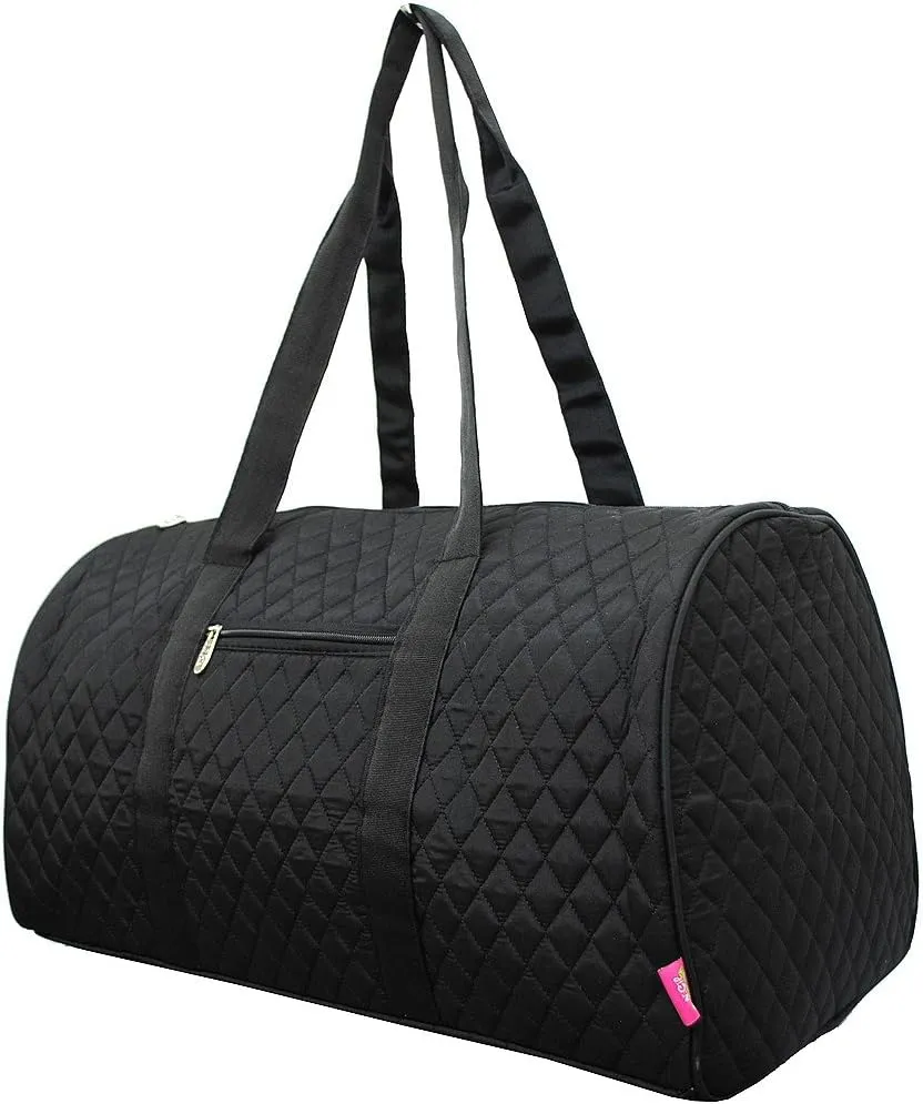 Solid Black Color NGIL Large Quilted Duffle Bag