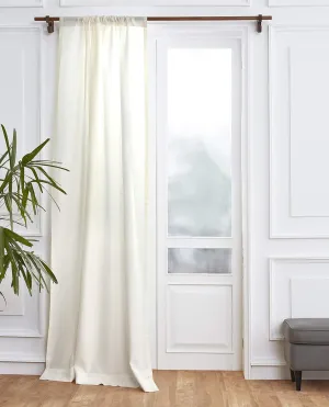 Solino Home Ivory Linen Curtain 120 Inches Long, Light Filtering Rod Pocket Curtain 52 x 120 Inch, 100% Pure Linen European Flax Window Treatment for Living Room, Bedroom