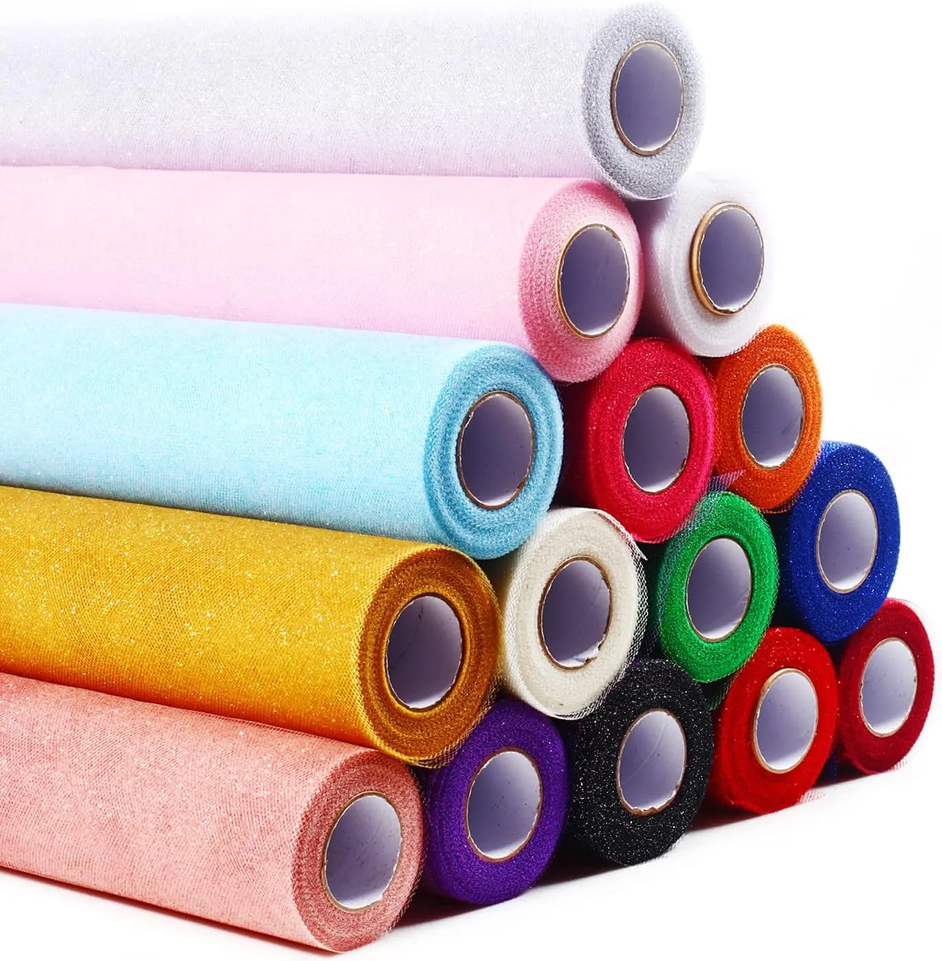 Sparkling Tulle Rolls, 15” by 30 Yards (90FT) Glitter Tulle Spool Ribbon Fabric for Wedding Birthday Bridal Shower Tutu Skirt Party Gift Wrapping (Burgundy)