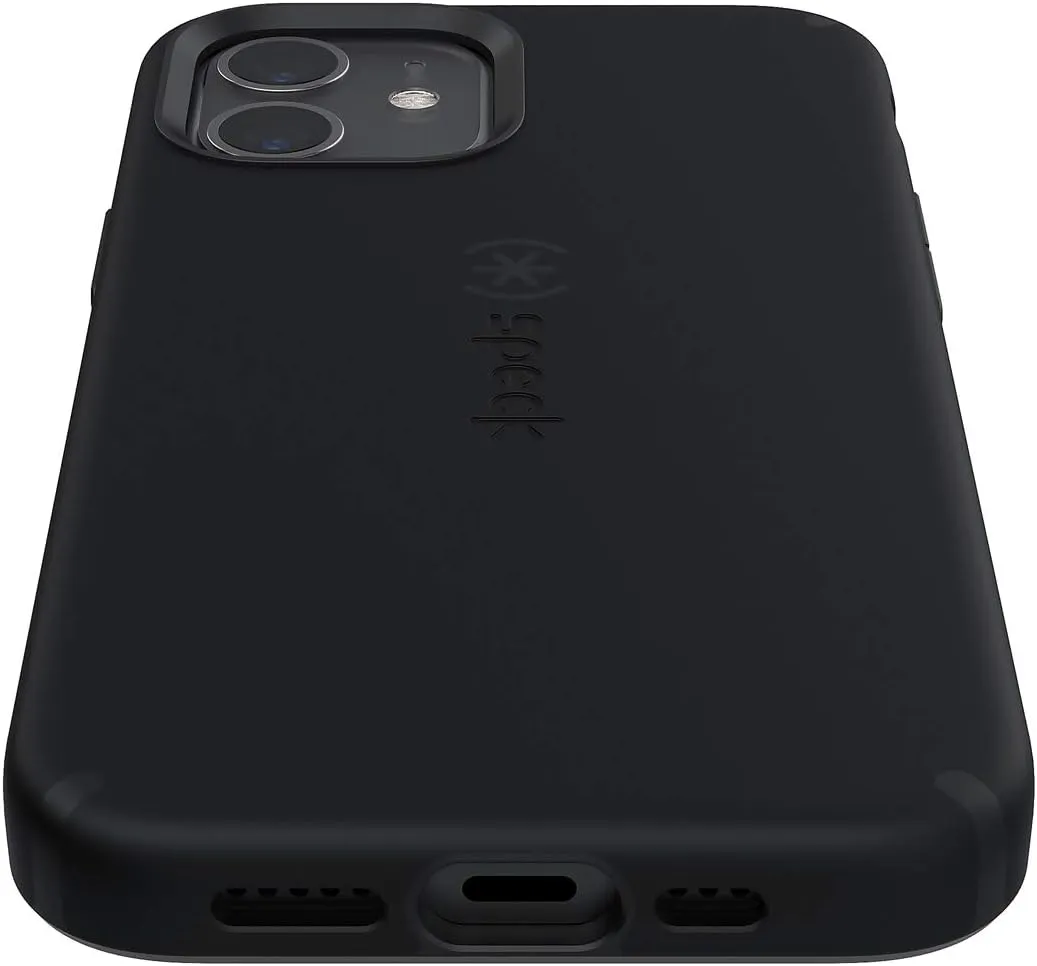 Speck iPhone 12 Case - Drop Protection Fits iPhone 12 Pro & iPhone 12 Phones - Scratch Resistant Dual Layer Case with Soft Touch Coating - Black CandyShell Pro