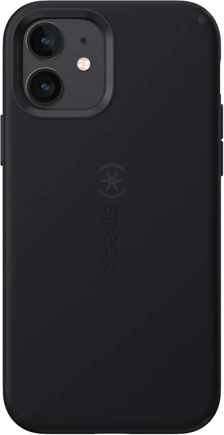 Speck iPhone 12 Case - Drop Protection Fits iPhone 12 Pro & iPhone 12 Phones - Scratch Resistant Dual Layer Case with Soft Touch Coating - Black CandyShell Pro