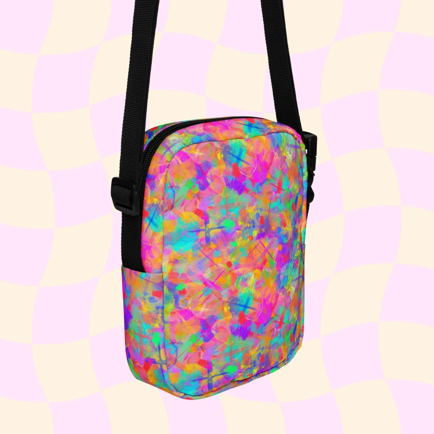 Splotches and Crosses Mini Crossbody Bag