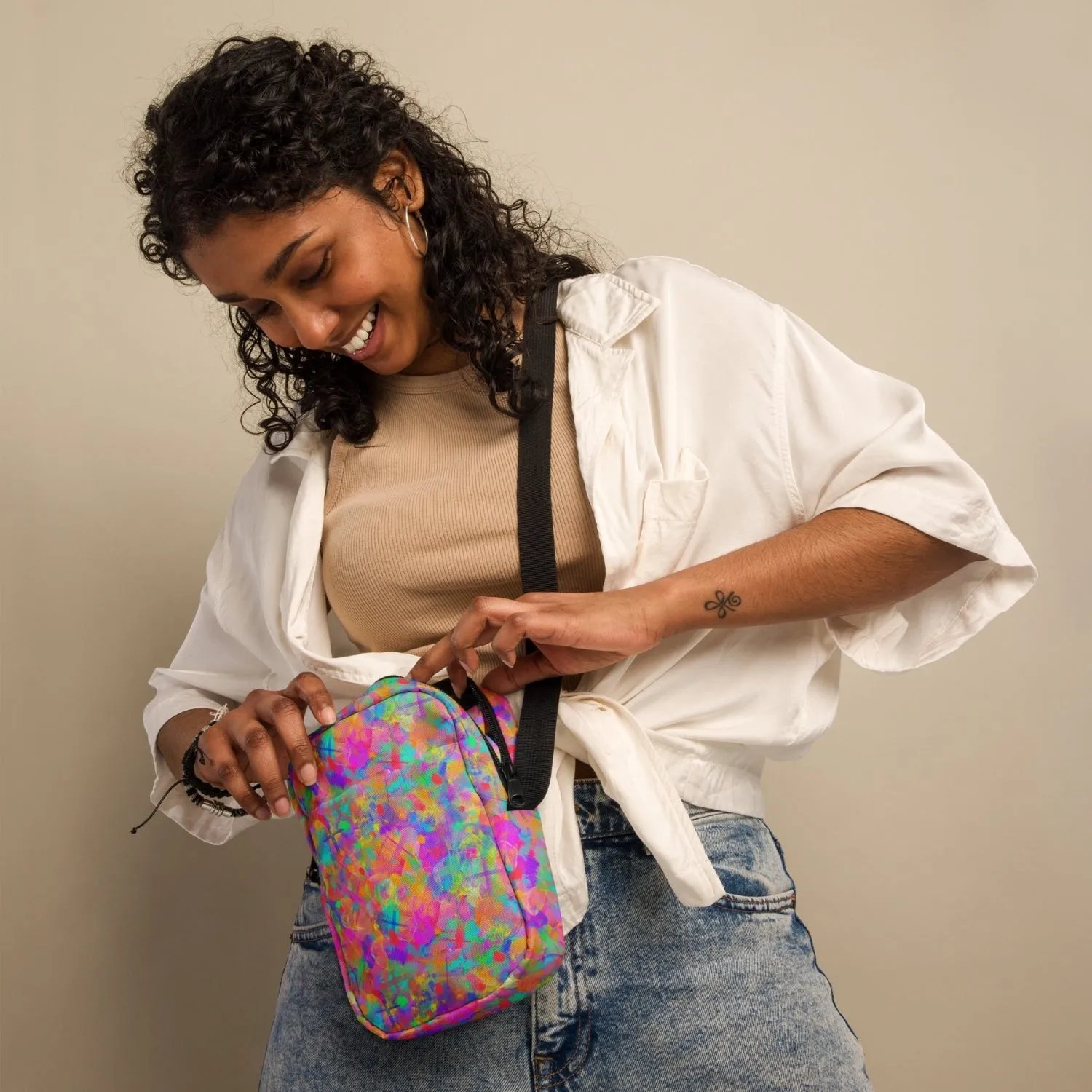 Splotches and Crosses Mini Crossbody Bag