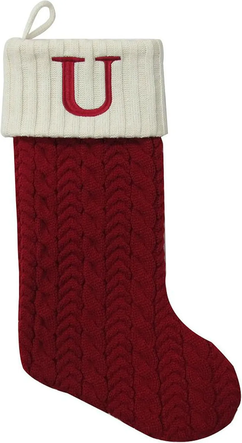 St. Nicholas Square 21-in. Initial Stocking sock " U " CHRISTMAS