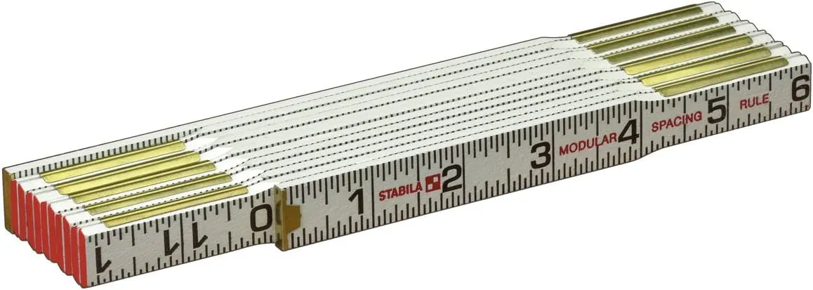 Stabila 80010 Type 600 Modular Spacing (1/16ths - Both Edges - Outside) Folding Rules