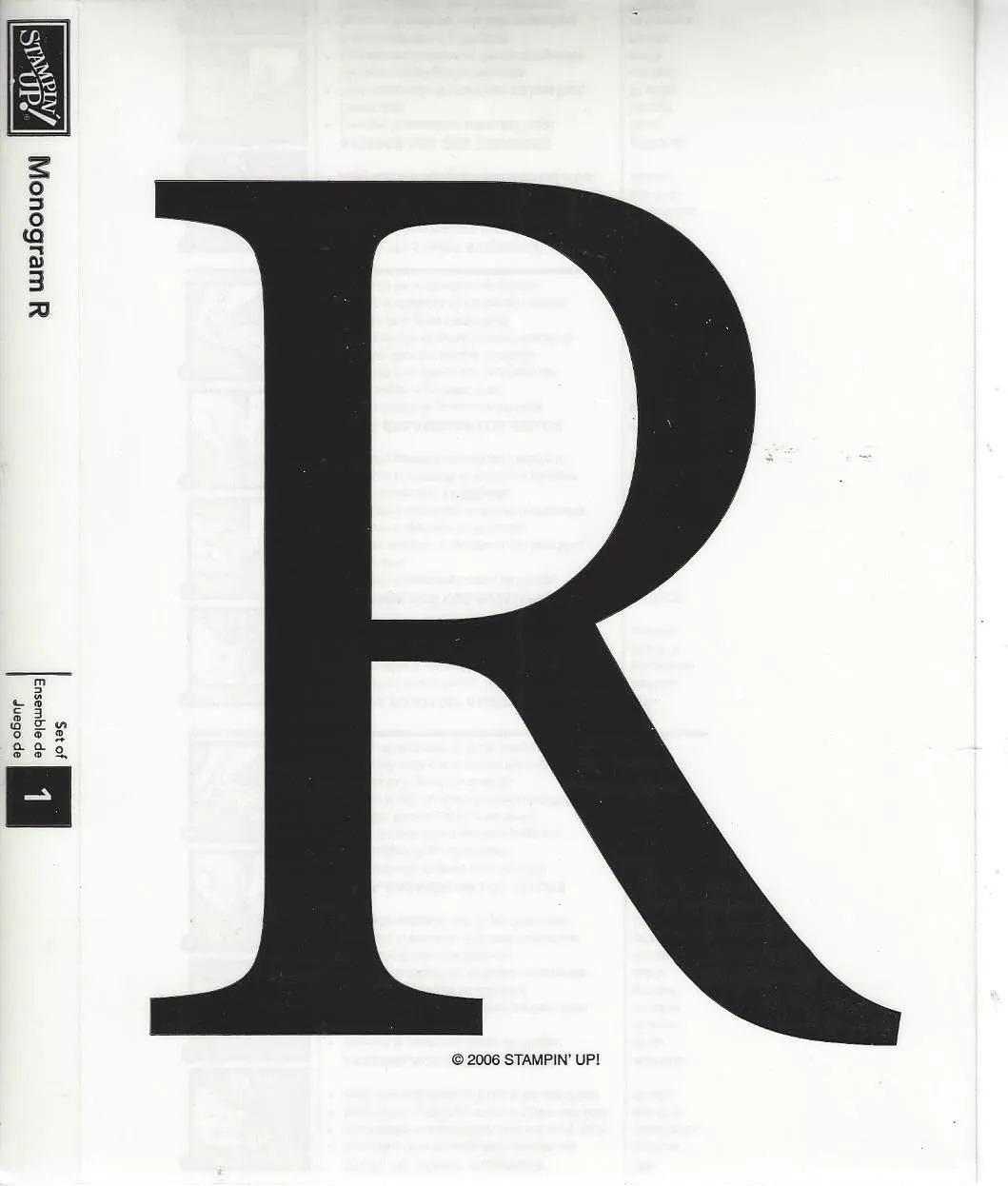 Stampin' Up! Monogram R Retired 2006