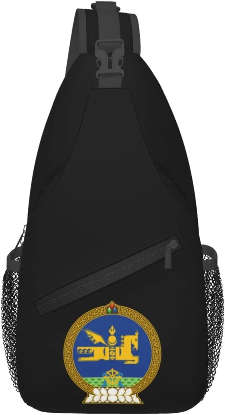 State Emblem of Mongolia Crossbody Bags For Women Men Chest Backpack Gym Shoulder Bag Travel Outdoor Sports Casual Crossbody Bags