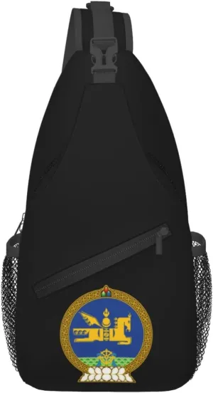 State Emblem of Mongolia Crossbody Bags For Women Men Chest Backpack Gym Shoulder Bag Travel Outdoor Sports Casual Crossbody Bags